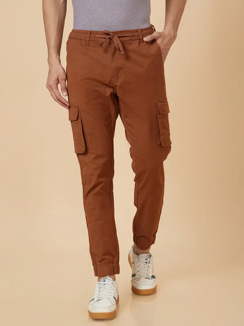 globus Globus Men Rust Slim Fit Cargo